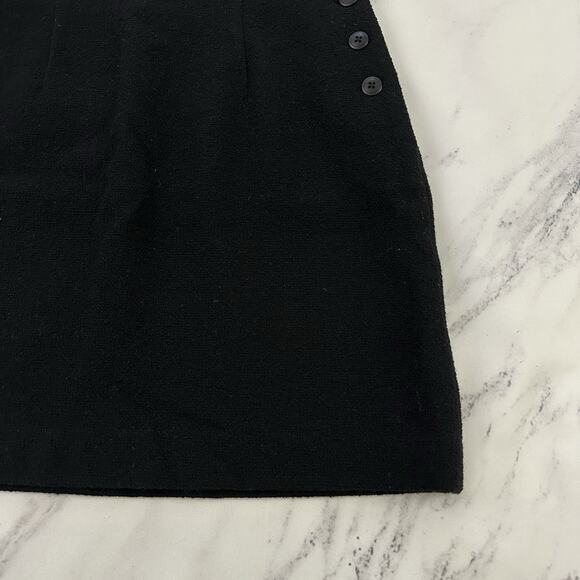Gap Womens Vintage Y2k Mini Skirt Size 4 Black Wool Blend Tweed Button Trim - Picture 3 of 9